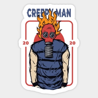 creepy man with gas mask Sticker